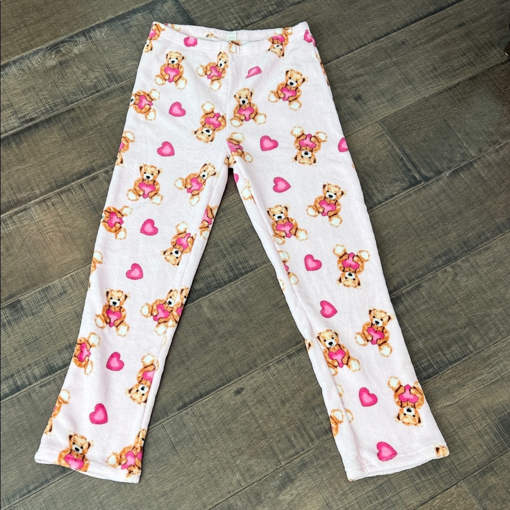 Weekend edition woman pajama fuzzy pants Cute Teddy Bear Pajama Pants size large